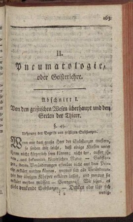 II. Pneumatologie, oder Geisterlehre.
