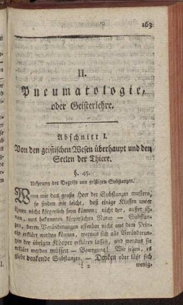II. Pneumatologie, oder Geisterlehre.
