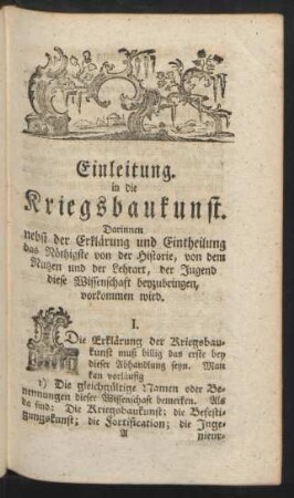 Einleitung in die Kriegsbaukunst.
