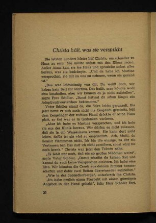 Christa hält, was sie verspricht