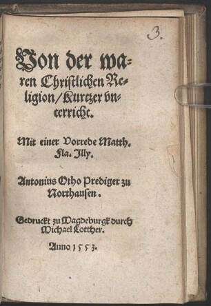 Von der wahren christlichen Religion kurzer Unterricht