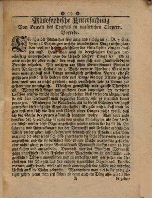 Philosophische Untersuchung, Von Gewalt und Wirckung des Teuffels In Natürlichen Cörpern