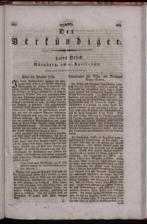 34tes Stück. Nürnberg, am 21. April 1797