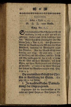 CCCCXCIX. Ueber 1 Theß. 5, 14.