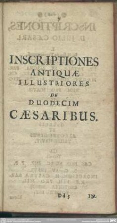 Inscriptiones Antiquae Illustriores De Duodecim Caesaribus
