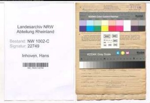 Entnazifizierung Hans Inhoven, geb. 05.06.1903 (Kaufmann)