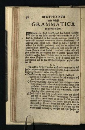 Methodvs wie diese Grammatica zu gebrauchen