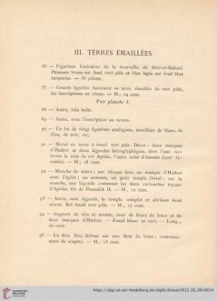 III. Terres Émaillées (Nr. 86 - 158)