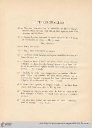 III. Terres Émaillées (Nr. 86 - 158)