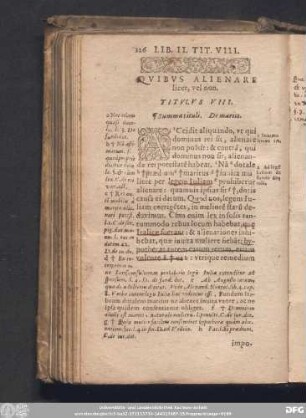 Quibus Alienare licet, vel non. Titulus VIII.