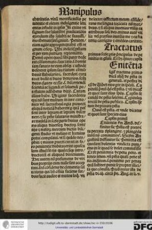Tractatus primus secunde partis principalis de penitentia in generali, et habet quatuor capitula.