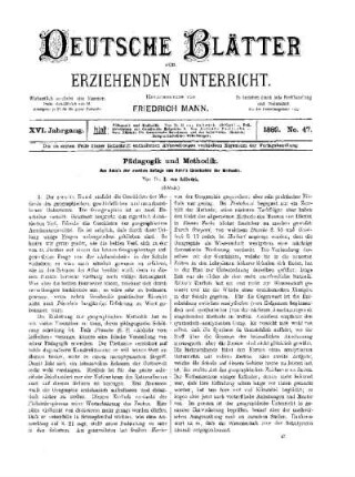 Pädagogik und Methodik : (Schluss)