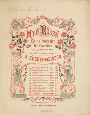 Moos-Rosen : kleine Fantasien für Pianoforte ; im leichtesten Stile ohne Oktavenspannungen ; op. 70, 1. Gute Nacht, du mein herziges Kind