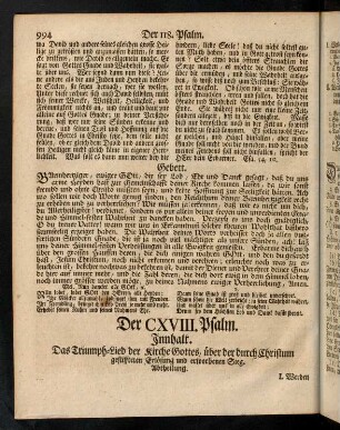 994-1009, Der CXVIII. Psalm