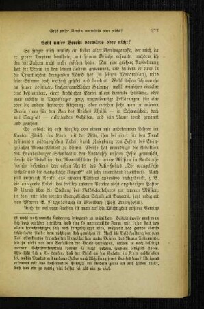 Geht unser Verein vorwärts oder nicht?