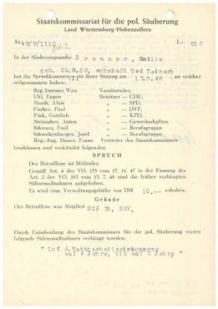 Brenner, Emilie