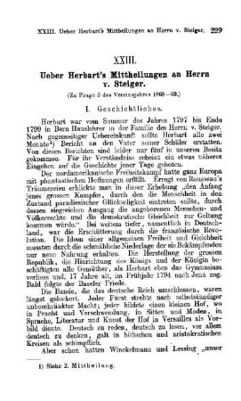 Ueber Herbart's Mittheilungen an Herrn v. Steiger : (zu Frage 3 des Vereinsjahres 1868 - 69)