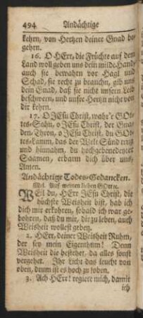 Andächtige Todes-Gedancken