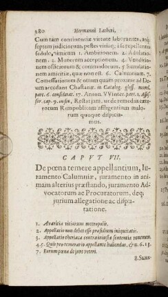 Caput VII. De pœna temere appellantium, Iuramento Calumniæ, juramento in animam alterius præstando, juramento Advocatorum ac Procuratorum [...]