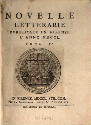 Novelle letterarie, pubblicate in Firenze. 11. 1750