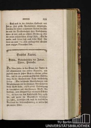 Sechstes Kapitel. Sitten, Gewohnheiten der Indier. Thiere, Produkte.