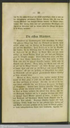 Die ersten Märtyrer
