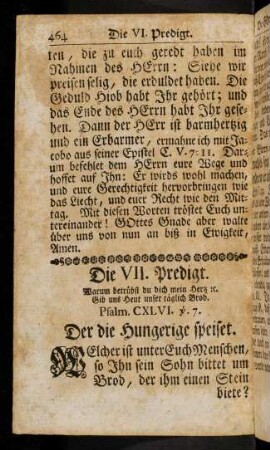 464-488, VII. Wie Gott die Hungrige speise [...]
