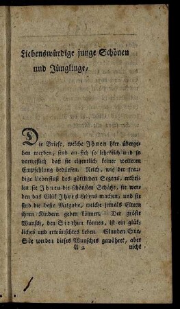 Liebenswürdige junge Schönen und Jünglinge ...