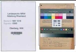 Entnazifizierung Willi Oberberg , geb. 15.04.1904 (Arbeiter)