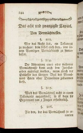 Das acht und zwanzigste Capitel. Von Vermächtnissen.