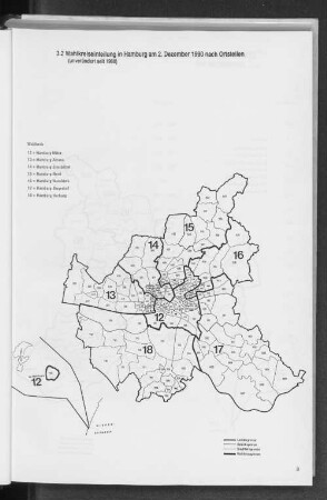 3.2 Wahlkreiseinteilung in Hamburg am 2. Dezember 1990 nach Ortsteilen