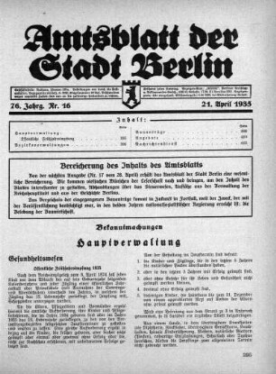1935,16: Nr. 16, 21. April 1935