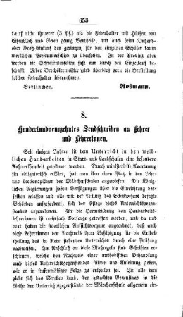 Hundertundneunzehntes Sendschreiben an Lehrer und Lehrerinnen