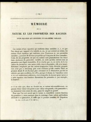 Mémoire sur la Nature et les propriétés des racines.
