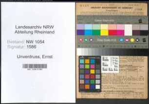 Entnazifizierung Ernst Unverdruss , geb. 19.03.1884 (Landgerichtsrat)