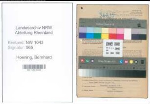 Entnazifizierung Bernhard Hoening , geb. 31.03.1908 (Schreiner)