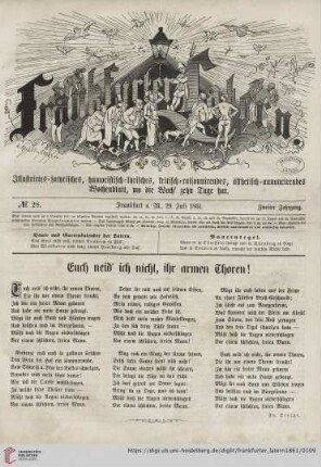 No. 28, Frankfurt a. M., 29. Juli 1861, Zweiter Jahrgang