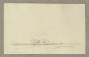 Flachlandschaft bei Aschaffenburg mit Baumgruppe