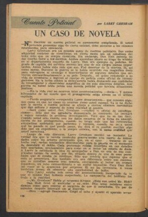 Un caso de novela : Cuento policial