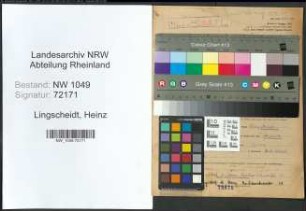 Entnazifizierung Heinz Lingscheidt , geb. 14.11.1919 (Polizeibeamter)