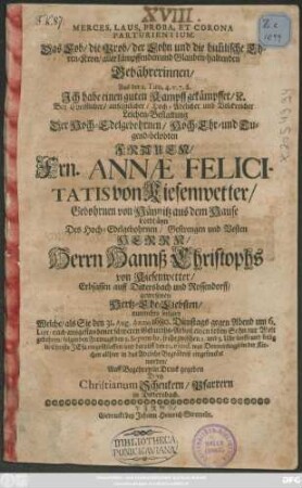 Merces, Laus, Proba, Et Corona Parturientium