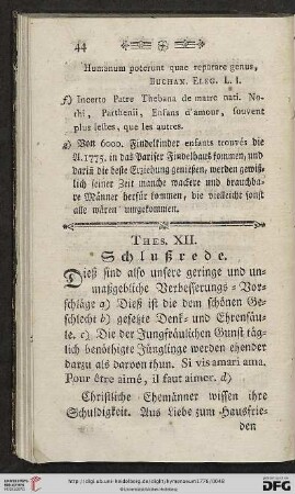 Thes. XII: Schluszrede