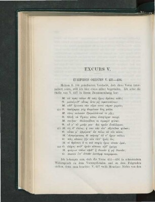 Excurs V. Euripides Orestes v. 431 - 436