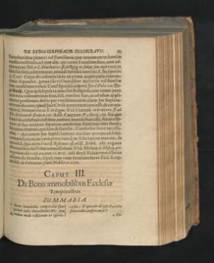 Caput III. De Bonis immobilibus Ecclesiae Temporalibus.