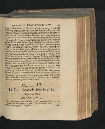 Caput III. De Bonis immobilibus Ecclesiae Temporalibus.