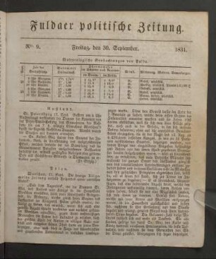 Freitag, den 30. September. 1831