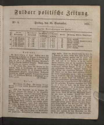 Freitag, den 30. September. 1831