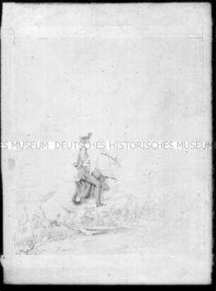 Aquarell mit der Darstellung eines 6-pfündigen Geschützes der reitenden Garde-Artillerie-Kompanie