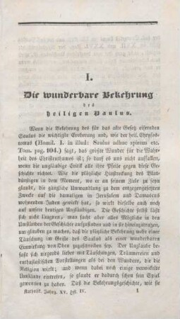 1-11 Die wunderbare Bekehrung des heiligen Paulus