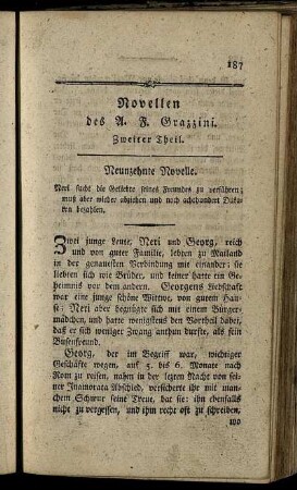 Neunzehnte Novelle. - Ein und zwanzigste Novelle.